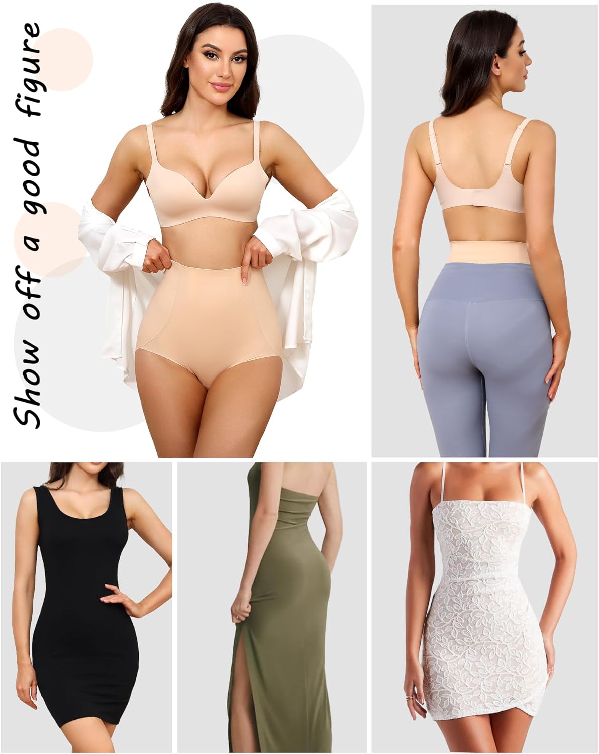 LEVAO Women's Tummy Control Underwear, High-Waisted Shapewear Panties Seamless Briefs, Postpartum & Everyday Comfort 4-Pack