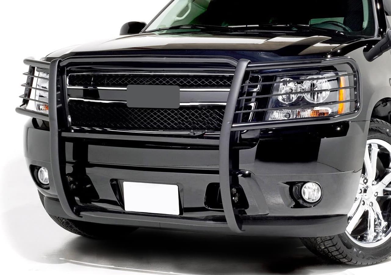 Black Horse Grille brush Bumper Guard Modular Black Compatible with 2007-2013 Chevrolet Avalanche|2007-2014 Chevrolet Suburban 1500|2007-2014 Chevrolet Tahoe-17A037400MA