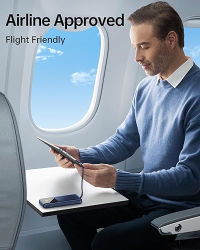 Miniatura 6 de Cargador portátil con cable incorporado 10000 mAh USB C Power Bank Carga rápida Paquete de batería esencial de viaje para iPhone, Samsung, Android,