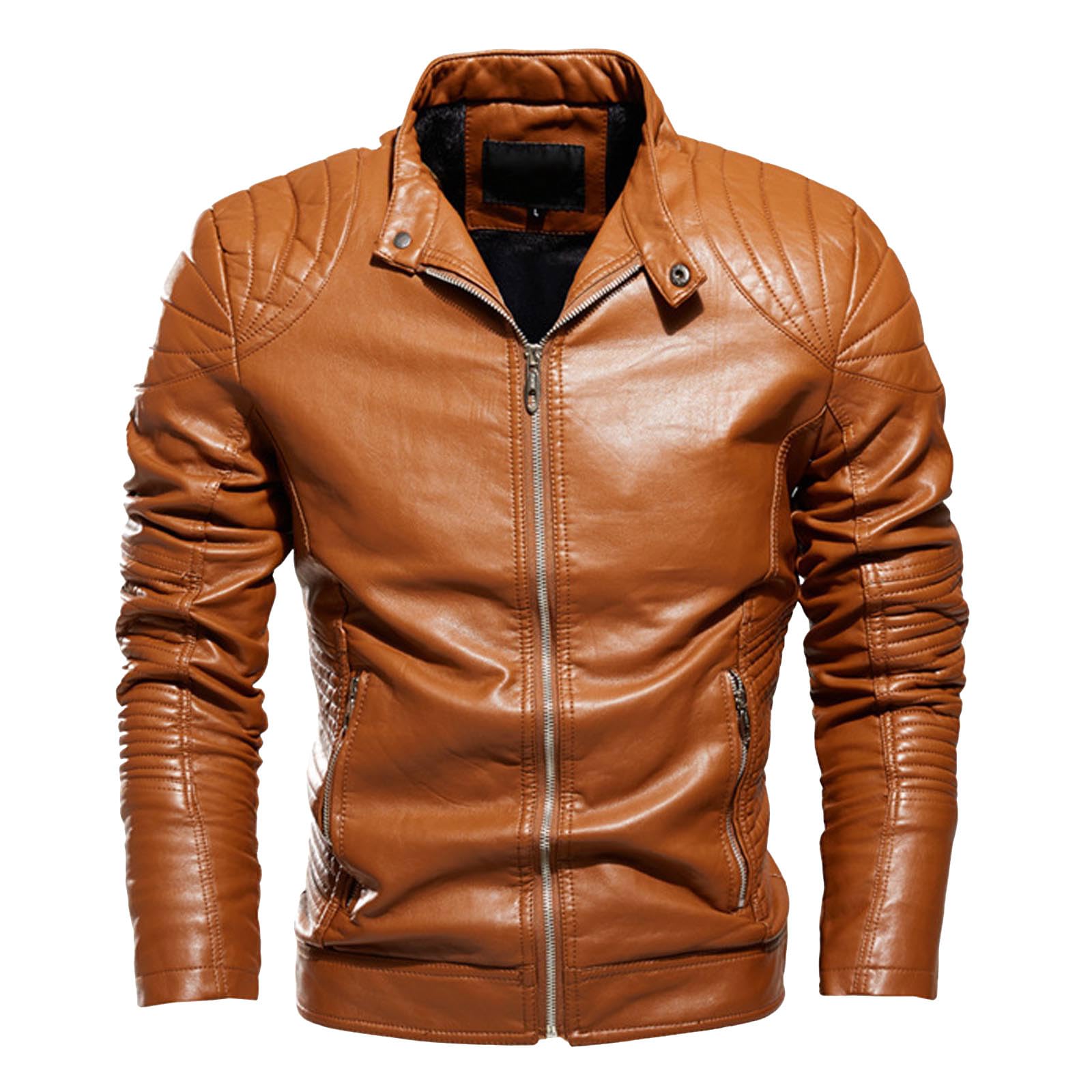 Giacca Pelle Uomo, Giubbotto Imbottito Antivento Elegante Bomber Giacca in Ecopelle Giacca da Motociclista Giubbotto in Similpelle Stile Biker Giubbotto Moto Estivo Giacca Antivento Chiodo Pelle Uomo