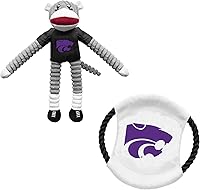 Vista 38 de Littlearth NCAA Sock Monkey and Flying Disc Pet Toy Combo Set, Team Color, One
