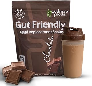 Certified Protein Shake Powder Meal Replacement – Gut Friendly 16g Plant Based Protein, Low Fermentation, Gluten-Free High Protein Meal Replacement Shake Powder | 25 Servings 44.1oz