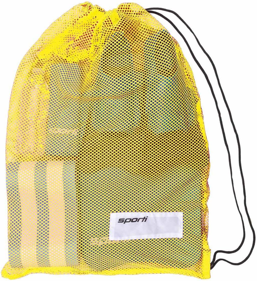 Swim Fins & Mesh Bag Set – Floating Fins with Breathable Gear Bag for Swim Training & Pool Days ( Black Blue - Yellow )