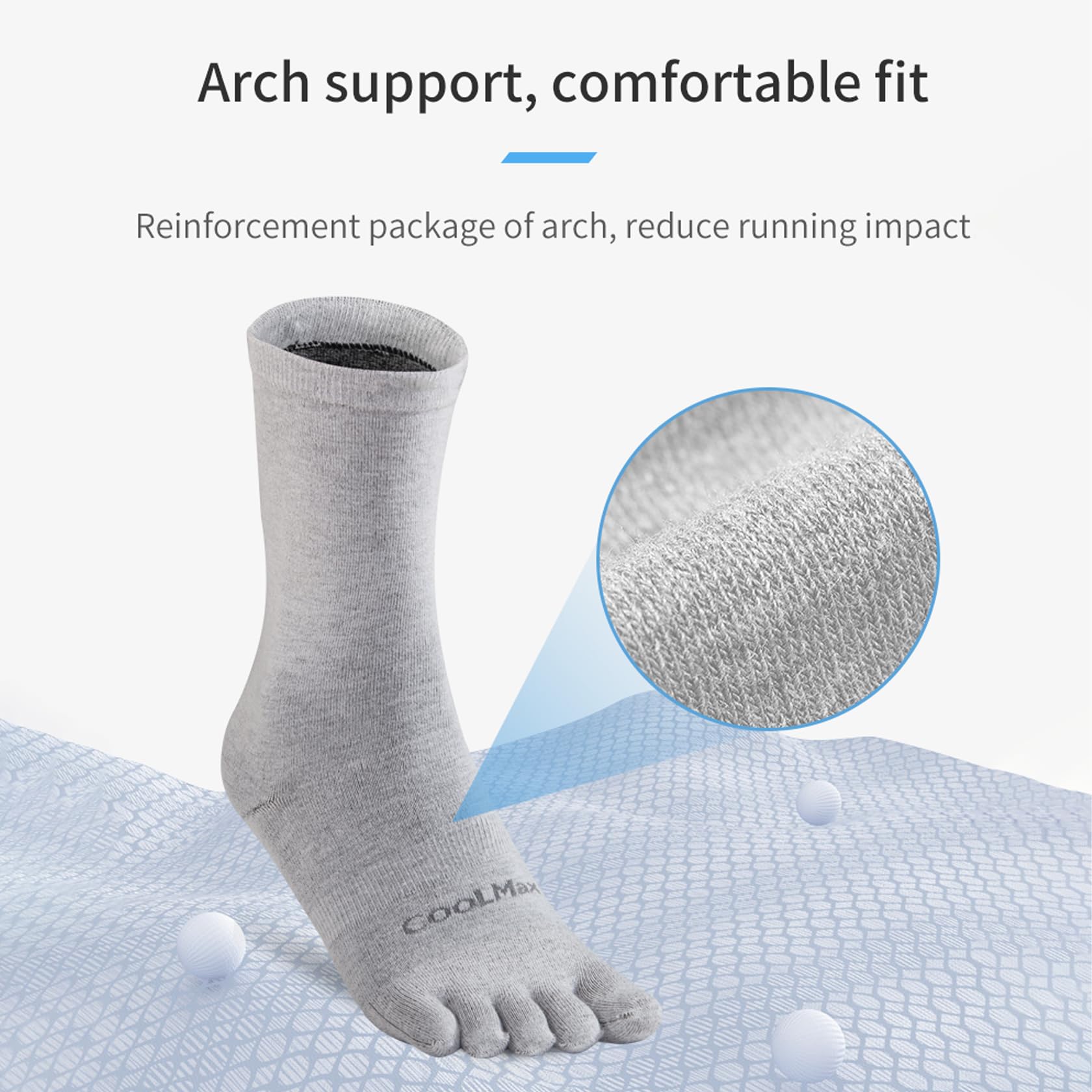 Toe Socks Liner Crew Socks Dla Mężczyzn Kobiety Coolmax Five Finger Socks 3 Pary Running Socks