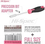 Hi-Spec rose 8V USB Conducteur électrique sans fil de forage et femmes DIY Kit d'outils. Tournevis et perceur, pinces et marteau dans une boîte à outils
