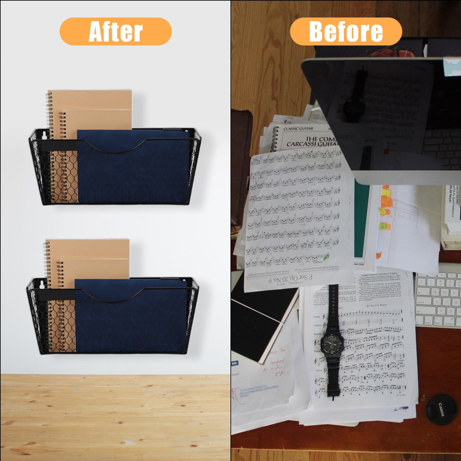 BOXOB 2pz Portadocumenti Magnetico, Portadocumenti da Parete Magnetico Organizzatore di File Sospesi Magnetici per Armadi per File Frigorifero Lavagna Cucina per Ufficio (Nero