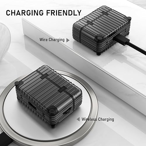 Miniatura 4 de KOREDA Funda compatible con AirPods Pro de 21 generación, bonita y divertida funda con diseño de maleta para Airpods Pro de 21 generación, funda