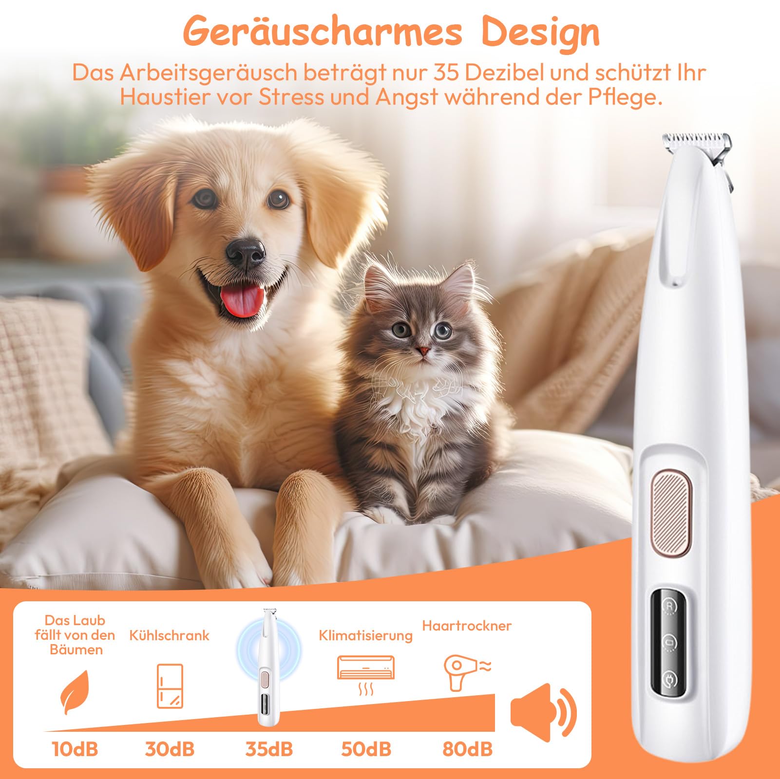 Tondeuse Patte Chien Entre Coussinets, Tondeuse Coussinet Chien pour Chiens Chat et Autres Animaux, Tondeuse Chien avec LED, Rechargeable par USB, pour Pattes, Yeux, Oreilles, Visage, Croupe