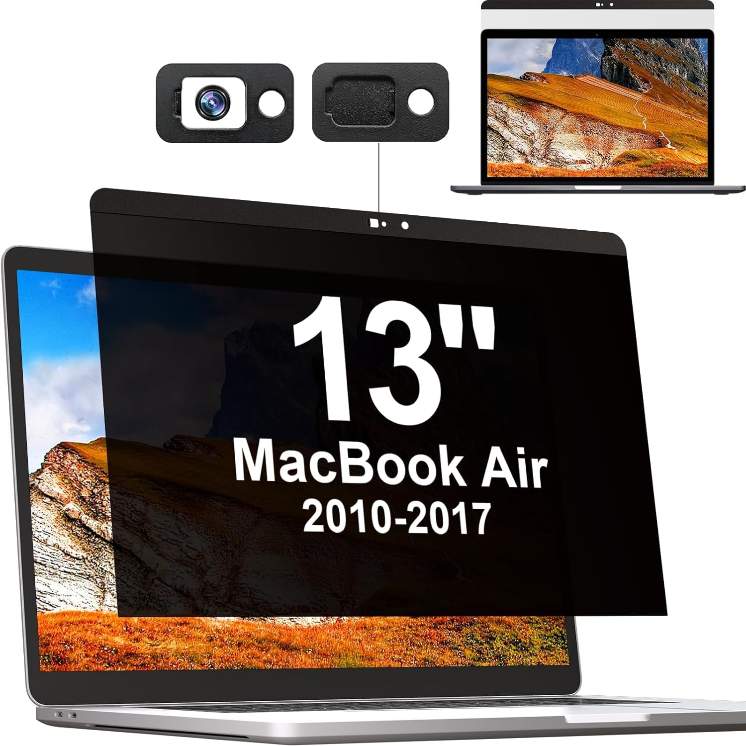 Filtro de privacidad magnético para MacBook Air de 13 pulgadas (2017-2010), extraíble pantalla de privacidad, antiespía protector de pantalla para MacBook Air de 13 pulgadas (A1369/A1466), protector
