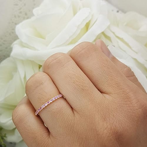 Miniatura 7 de Dazzlingrock Collection Anillo de boda elegante con piedras preciosas o diamantes redondos para mujer en oro macizo