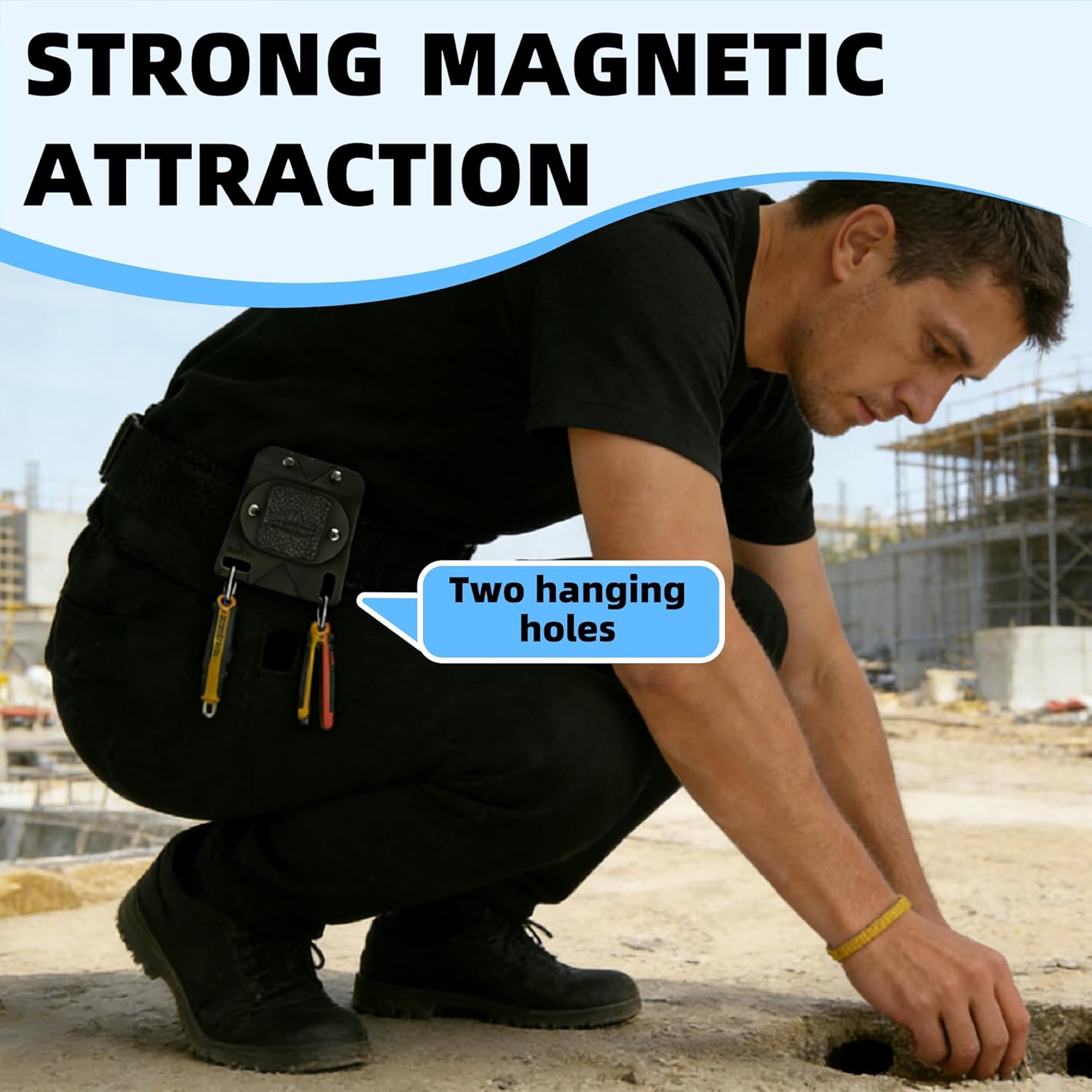 Magnetpro Magnetic Tool Holder, Strong Magnetic Belt Clip Holster for Screws, Nails, Hammer, Pliers, Spanner, Sockets, Trowel | Great for Electricians, Plumbers, Carpenters