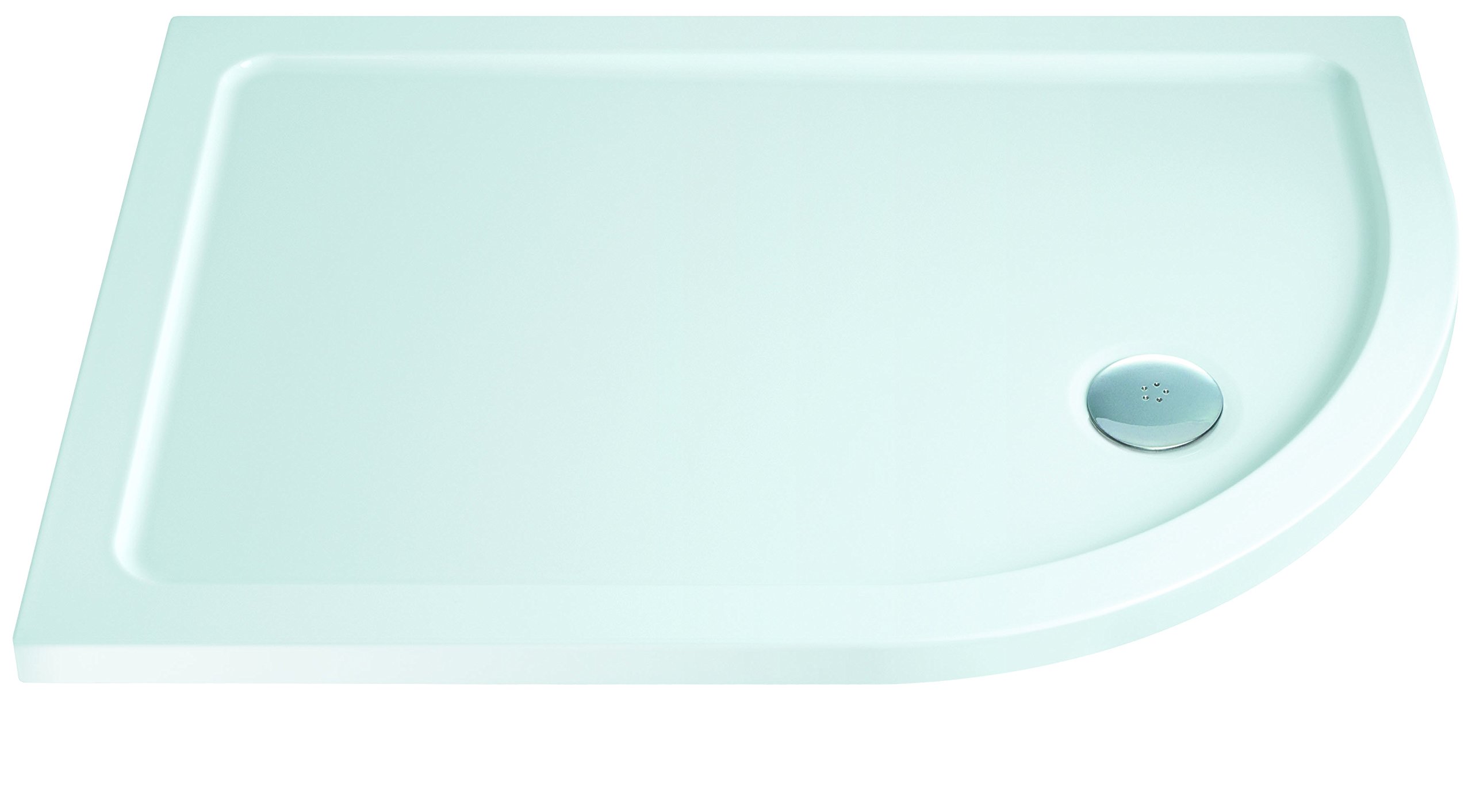 MX GroupXFL 1200 x 900 mm Offset Quadrant DucStone Low Profile Flat Top R/H Shower Tray - White