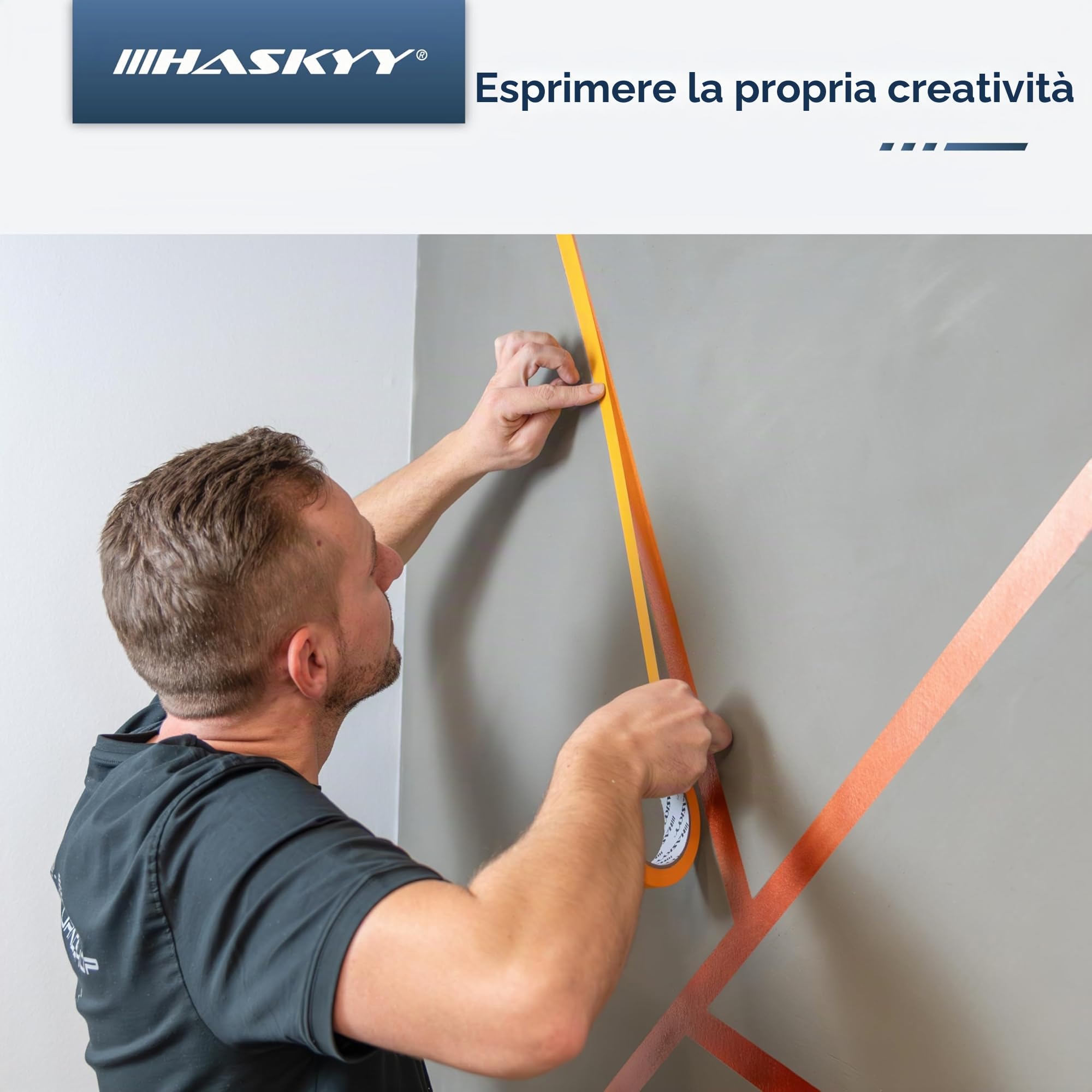 HASKYY Nastro per Mascheratura 3 rulli 30mm x 50m nastro Adesivo Professionale per Pittori, Nastro de Pittore per auto Carrozzeria