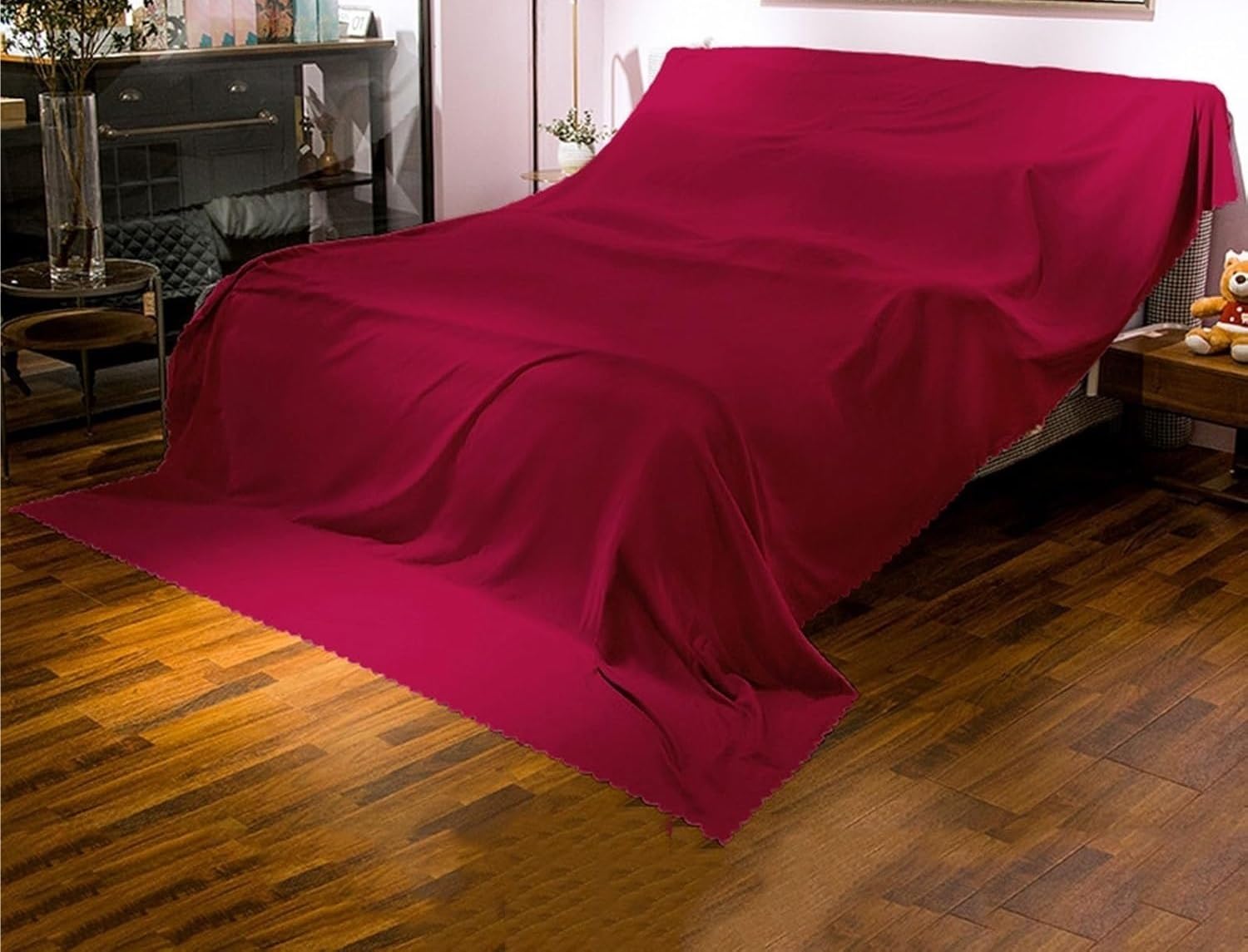 Suwooph Red Furniture Dust Cover,Dust Proof Protector For Piano Sofa Bed Cabinets(,200X240cm)