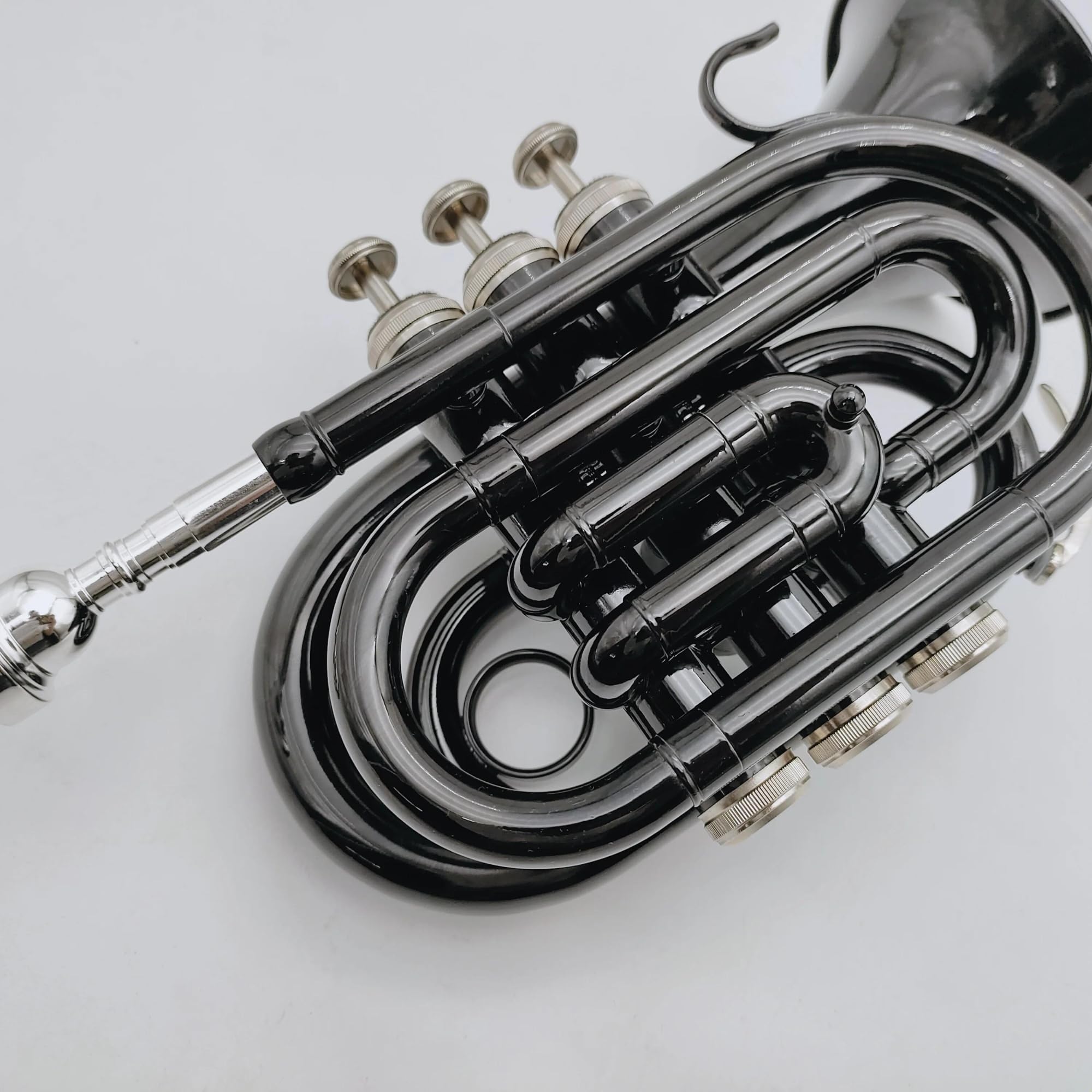 Trąbki Trąbka Kieszonkowa B Flat Czarny Niklowany Instrument Mosiężny Mosiądz I Stal Nierdzewna Profesjonalna Trąbka