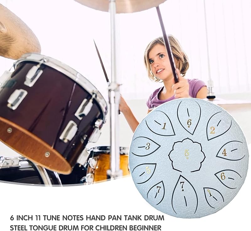 Sunshine smile 6 Inch 11 Tónusos Acél Nyelvdob Handpan Ütőhangszer Kalapáccsal