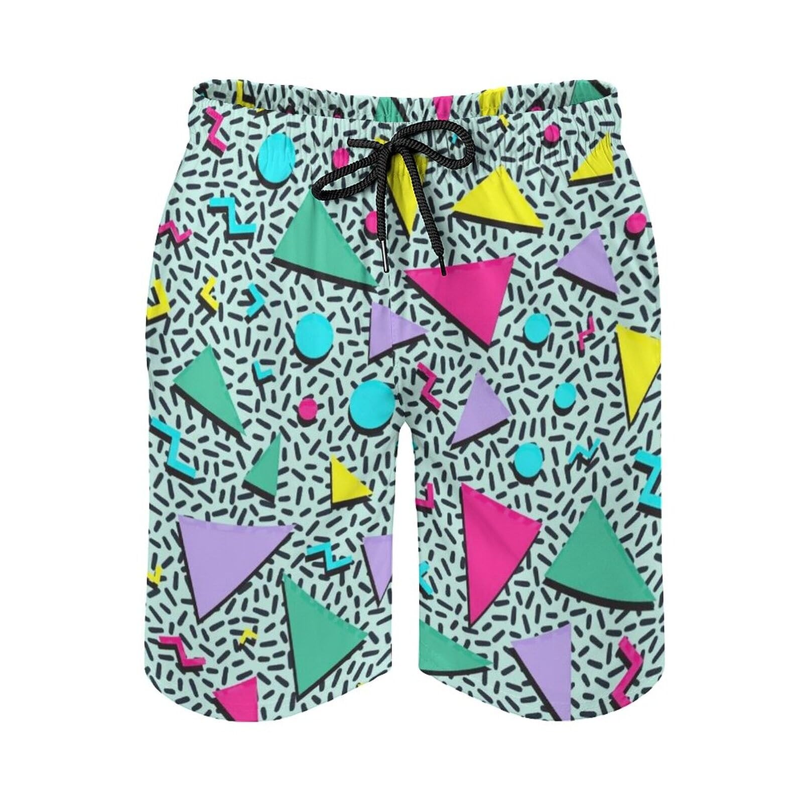 Artsadd80s 90s Shorts for Men Retro Swim Trunks Vintage Summer Beach Party  Quick Dry Board Shorts 80s Outfit