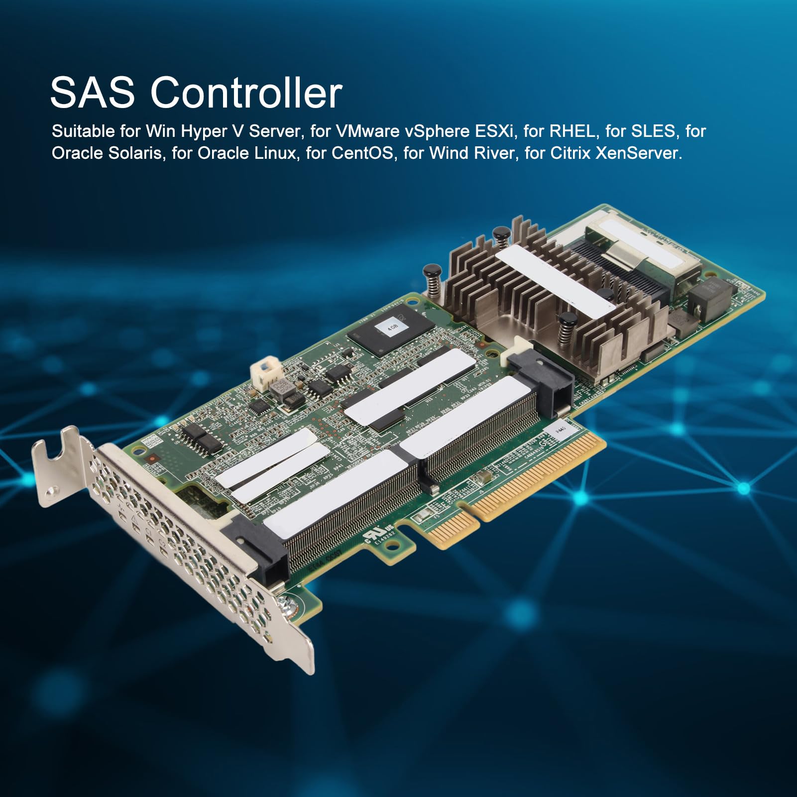 Yunir EnterpriseStorage 12Gbs 4GB Cache SAS Controller for Server with Advanced Data Mirroring,or HBA Mode for Win Hyper V Server