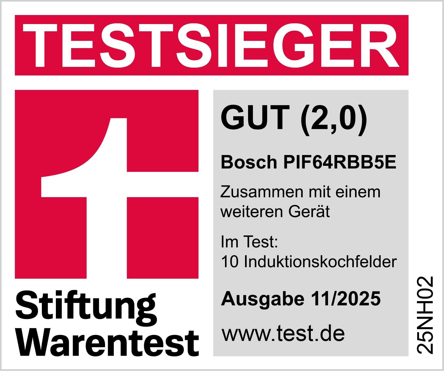 Bosch Serie 4 PIF64RBB5E Induktionskochfeld 60 cm TouchSelect PowerBoost Schwarz