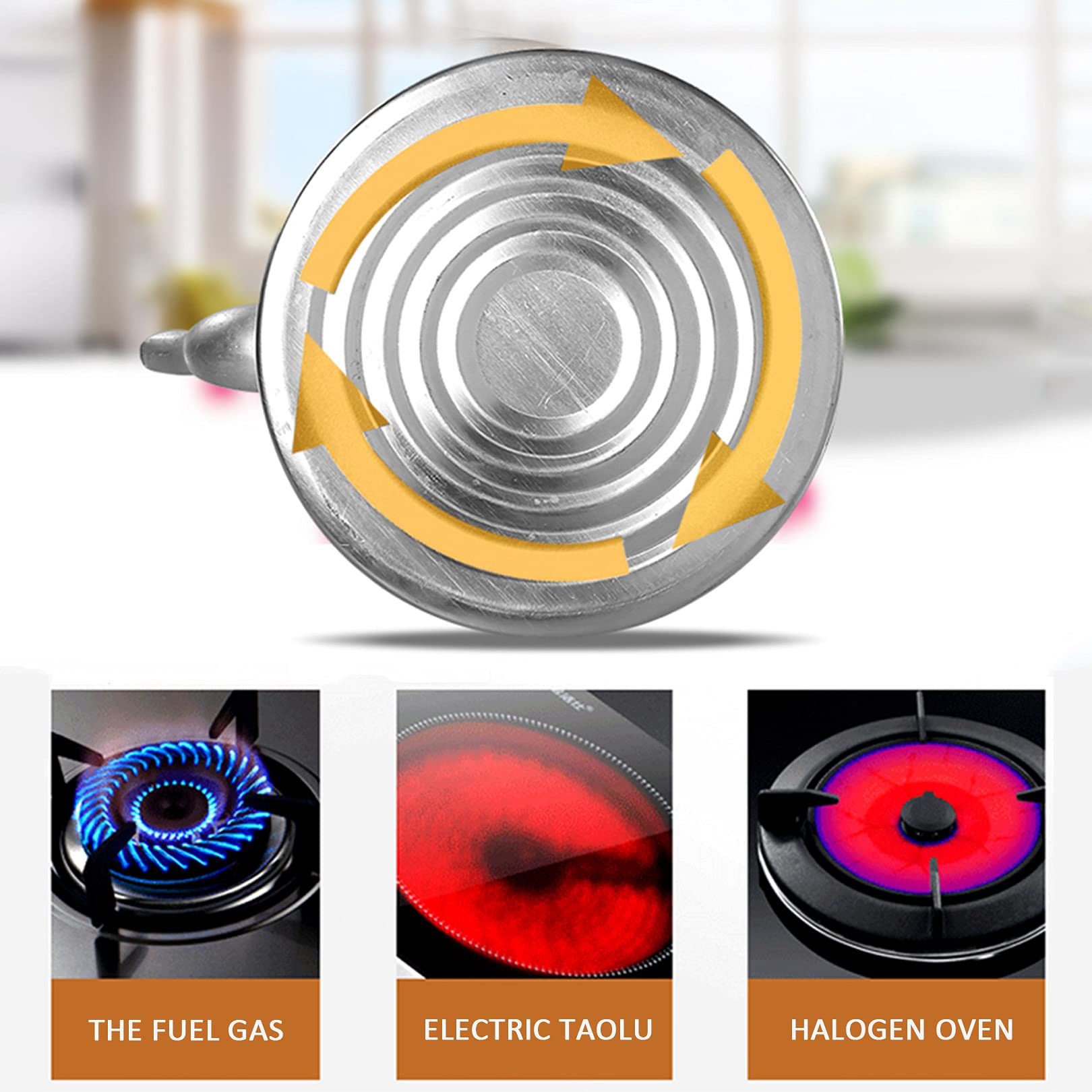Hervidor de aluminio grueso, gran capacidad (3-10 litros), ligero, apto para cocinas de gas. Ideal para hervir y preparar café rápidamente.