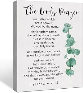 Amazon.com: The Lords Prayer Wall Art Decor Framed Bible Verse ...