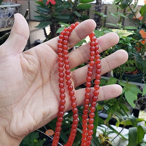 Miniatura 3 de Chengmu Cuentas de ágata roja de 0.236 pulgadas para hacer joyas, piedras preciosas naturales, redondas, sueltas, cuentas espaciadoras, surtidos,