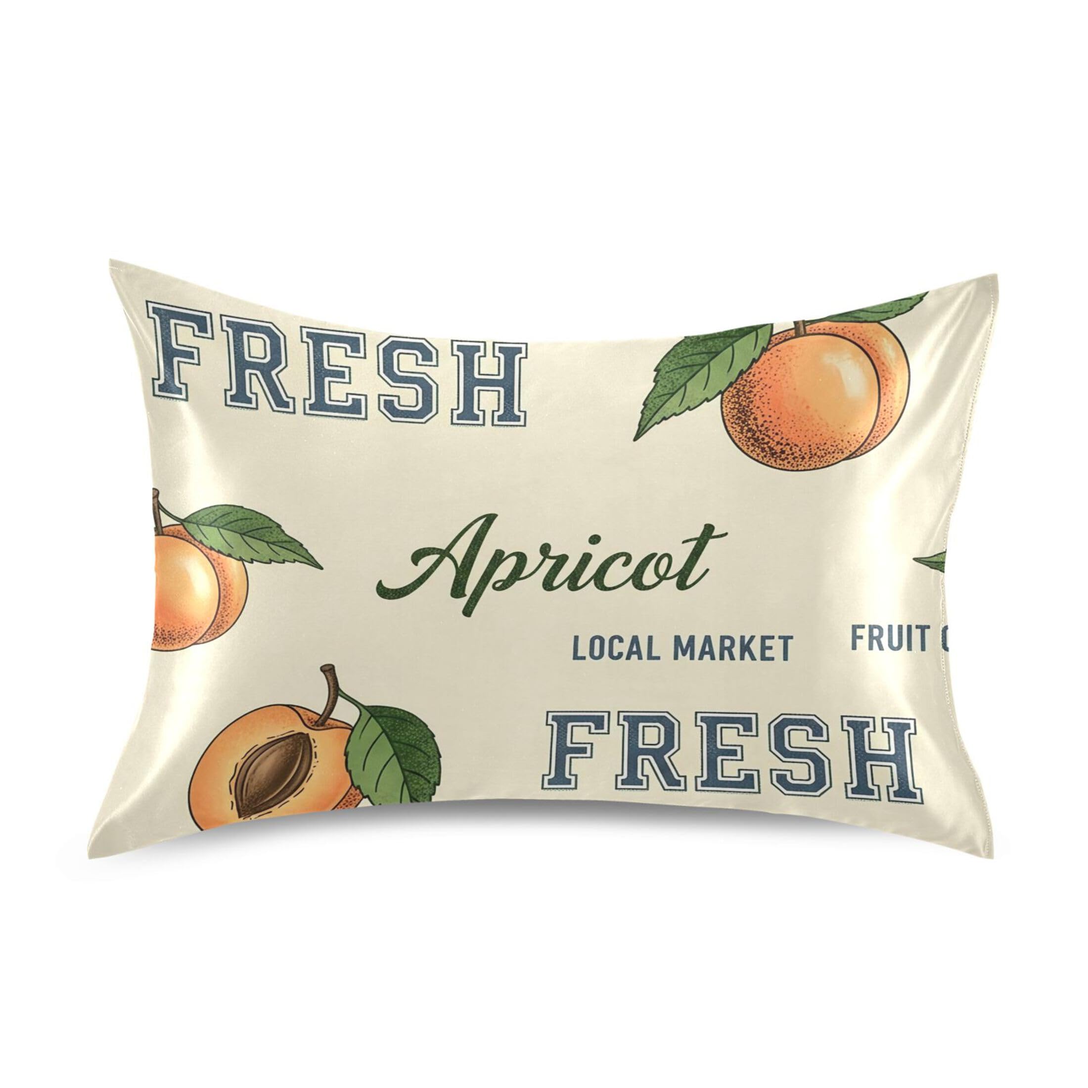 Fuauuyl Pillowcase King Size 20x40 in, Apricots Soft Breathable Satin Pillow Case for Hair and Skin with Envelope Closure Wrinkle-Free