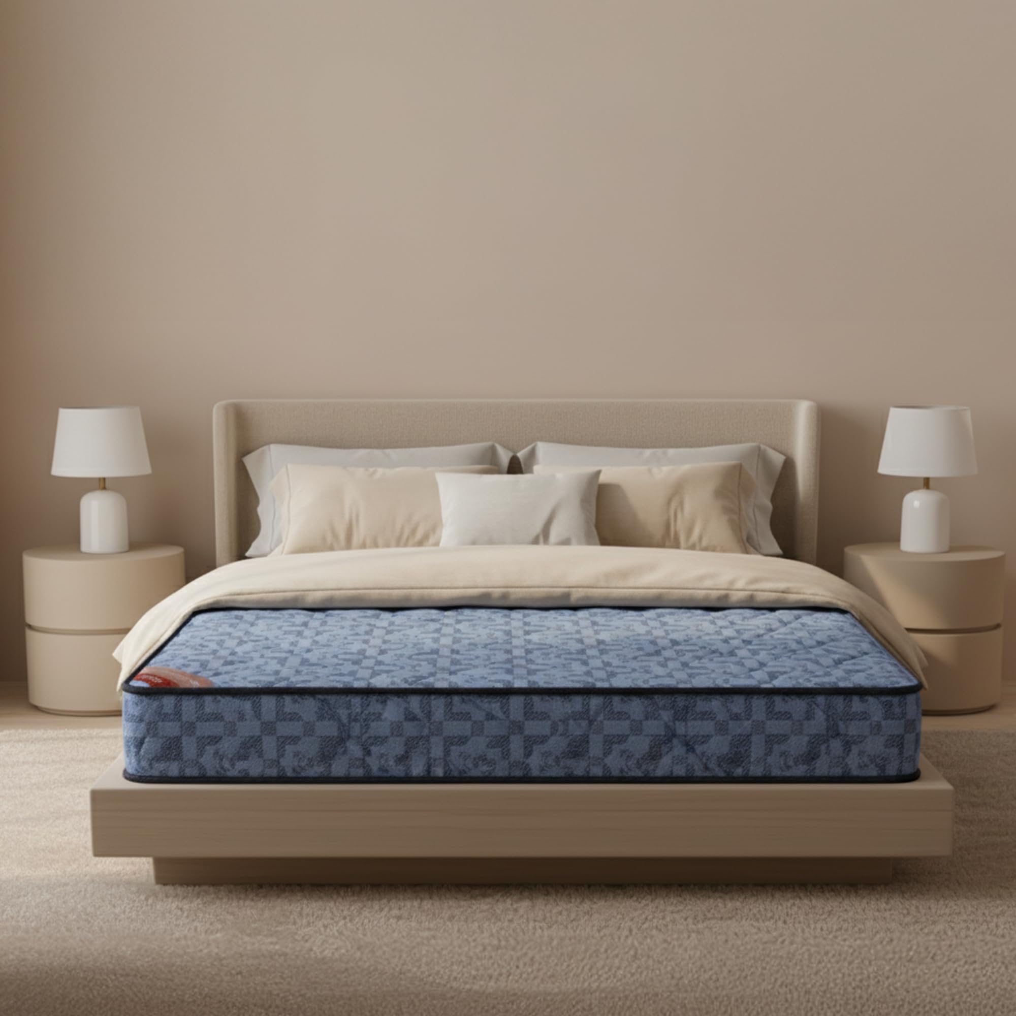 Sleepwell MyMattress | 6 Inch Medium Firm | Double Bed Mattress | Resitec Foam | Perfect Balance | Neem Anti Microbial | Spine Alignment | Soft & Breathable | Blue | 72X48X6 | 10 Year Warranty