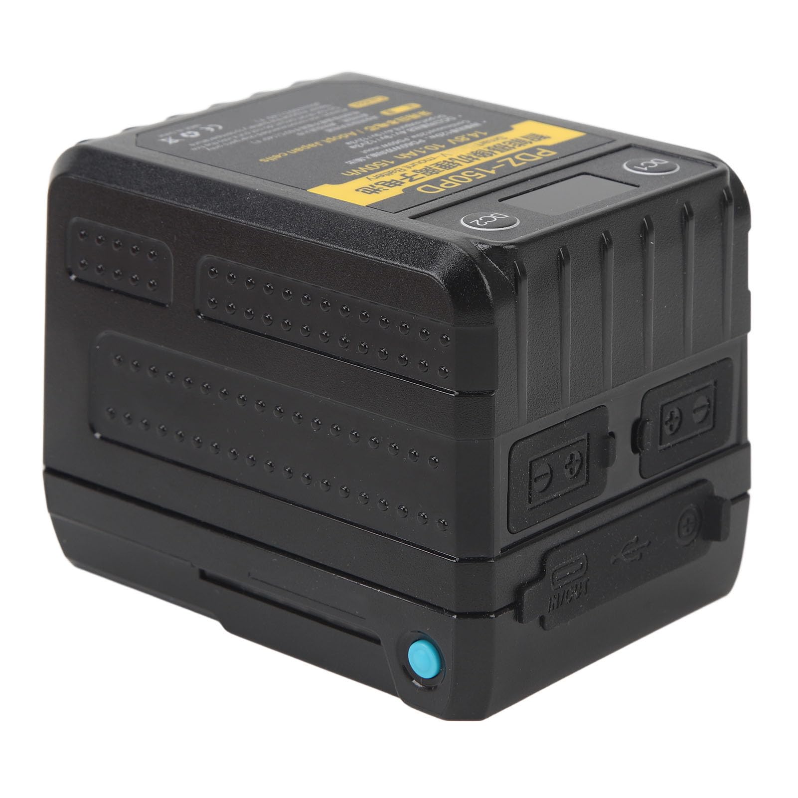 Batería de Montaje en V para Cámara, 150Wh, Alta Potencia, 120W, 14,8 V, Batería de Iones de Litio con Bloqueo de 60W PD, Rápida para Puertos de Videocámara, Luces de Cámara