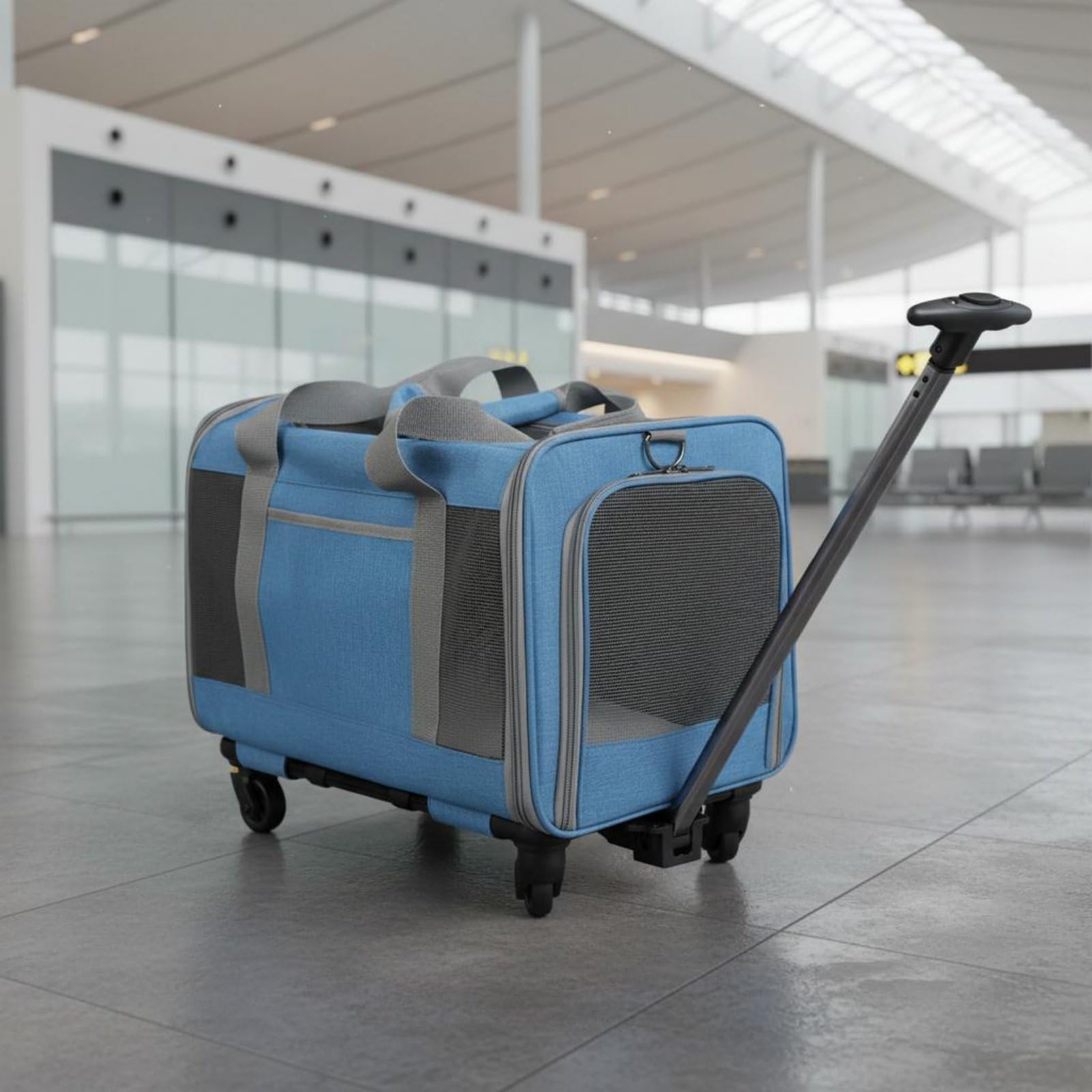 rockible Transportín con Ruedas Gran Capacidad Multifunción para Viaje, Gris