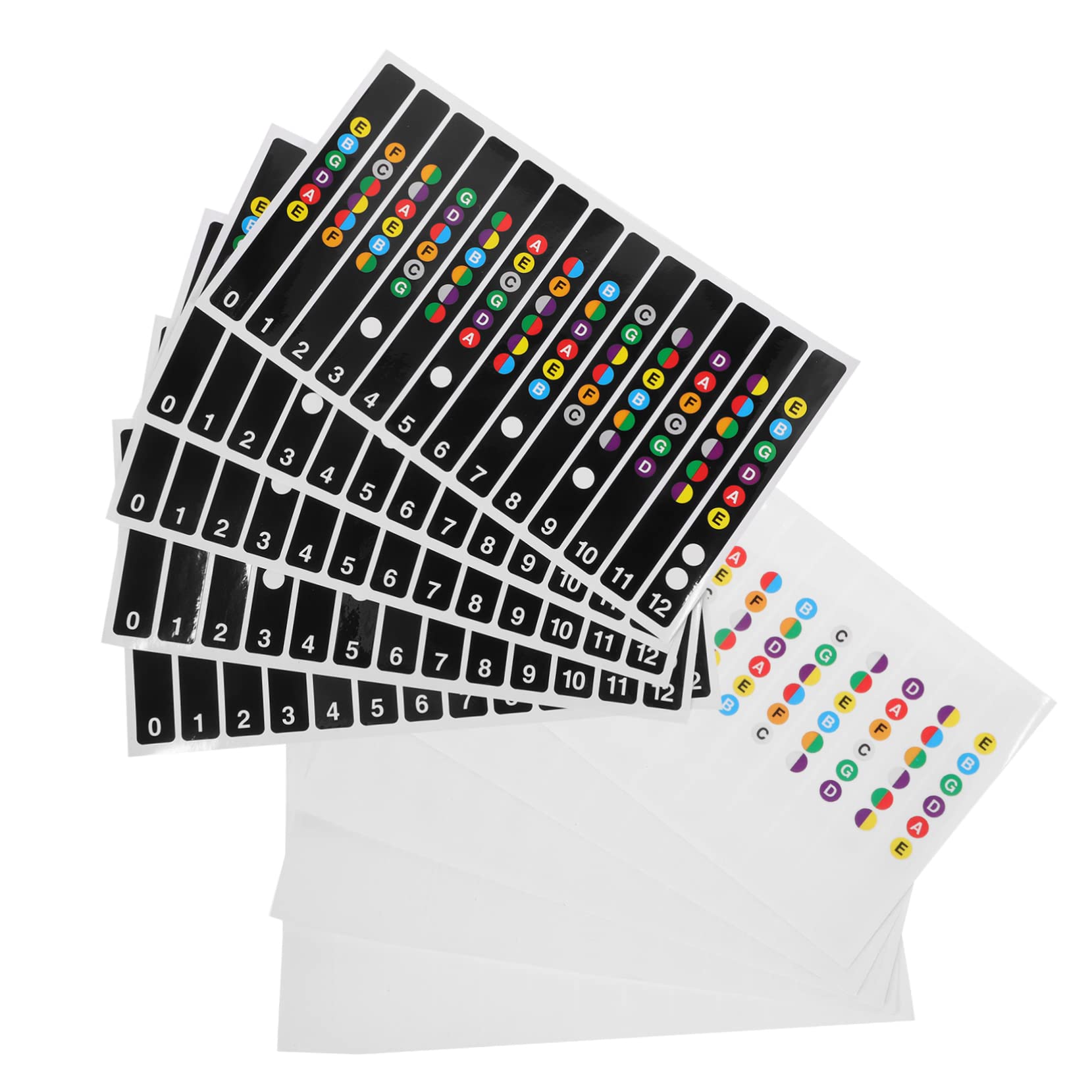 ifundom 50pezzi Adesivi Per Note Della Chitarra Elettrica Stickers Per Tastiera Per Principianti Facili Da Applicare e Rimuovere Colori Vivaci e Chiari Per Apprendimento Veloce