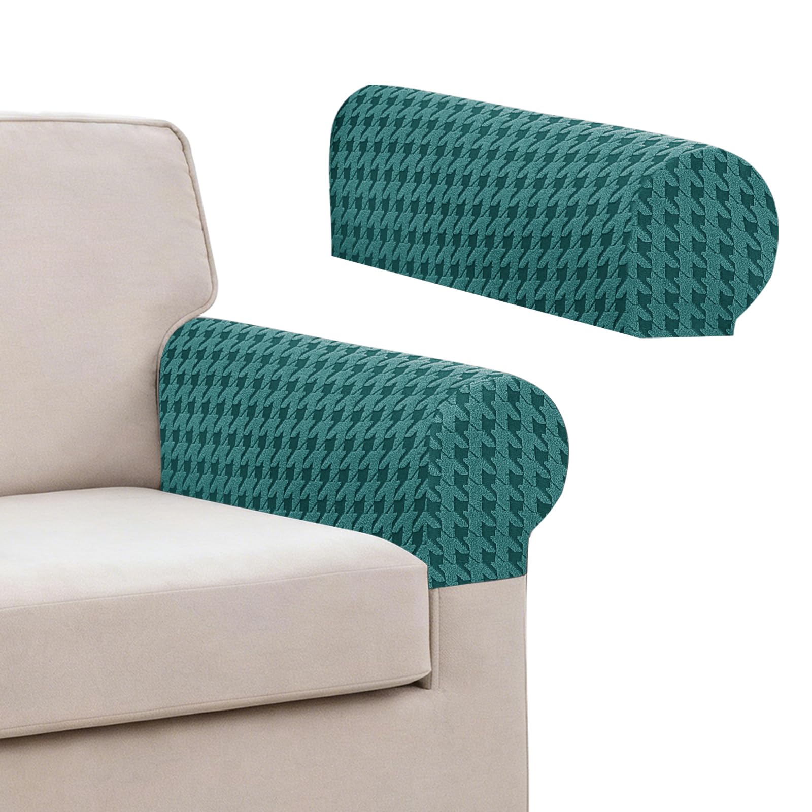 MAXIJIN Armrest Covers for Sectional Sofa, Stretch Sofa Seater Cover, Couch Seat Slipcover Protector Replacement for Individual Cushion with Elastic Bottom (Peacock Blue, 2 Armrest Cover)