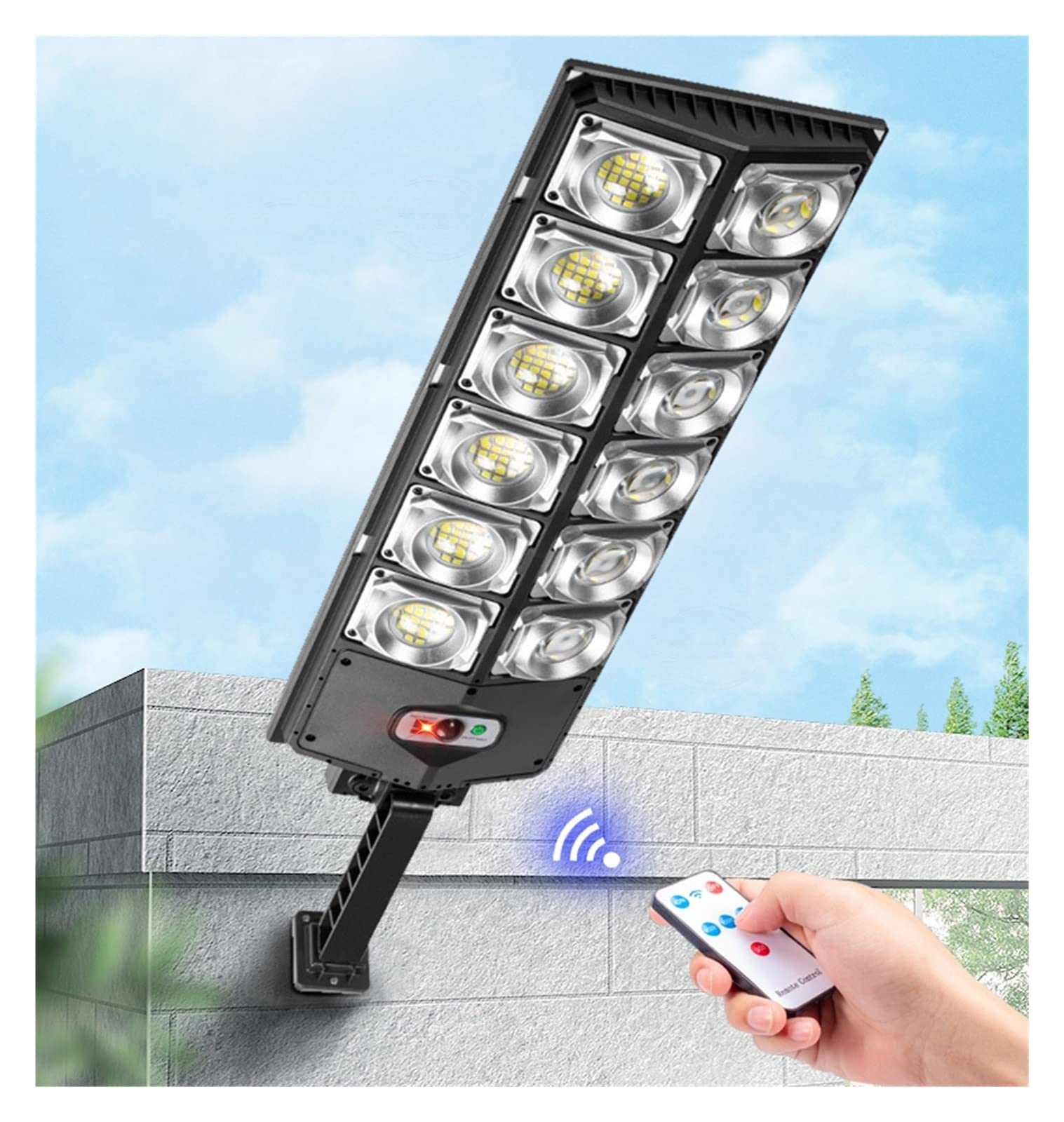 Lampy Solarne ZewnęTrzne, 10000 lm słoneczne oświetlenie parkingowe zewnętrzne 720 diod led słoneczne oświetlenie uliczne zewnętrzne wodoodporne 24 godziny pracy lampa słoneczna pilot lampa ogrodowa B