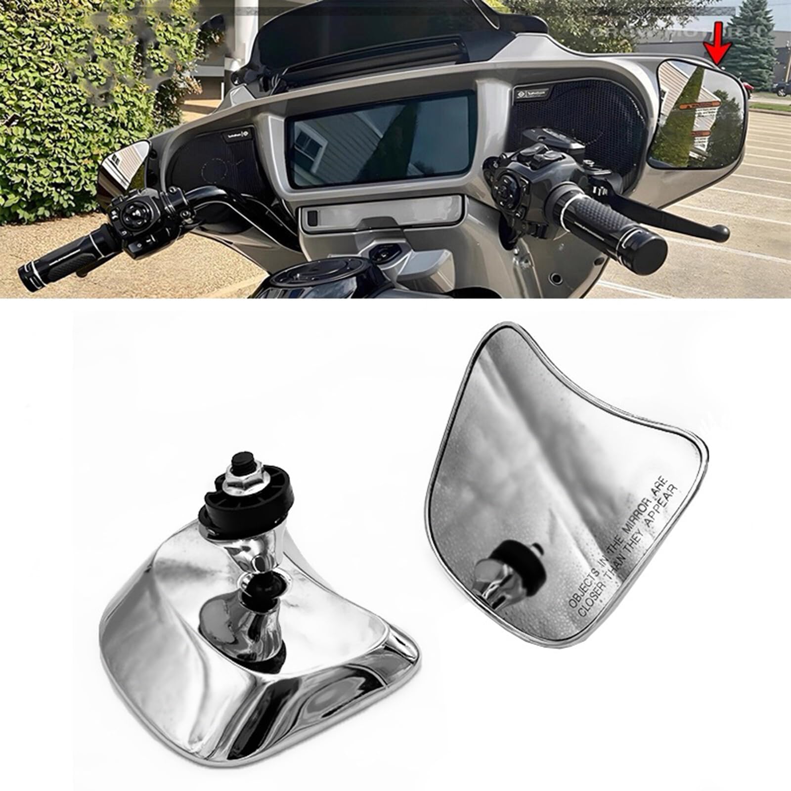 Verre anti-reflet pour rétroviseur de moto - Large champ de vision - Construction résistante aux chocs - Montage facile - Verre de rétroviseur de moto
