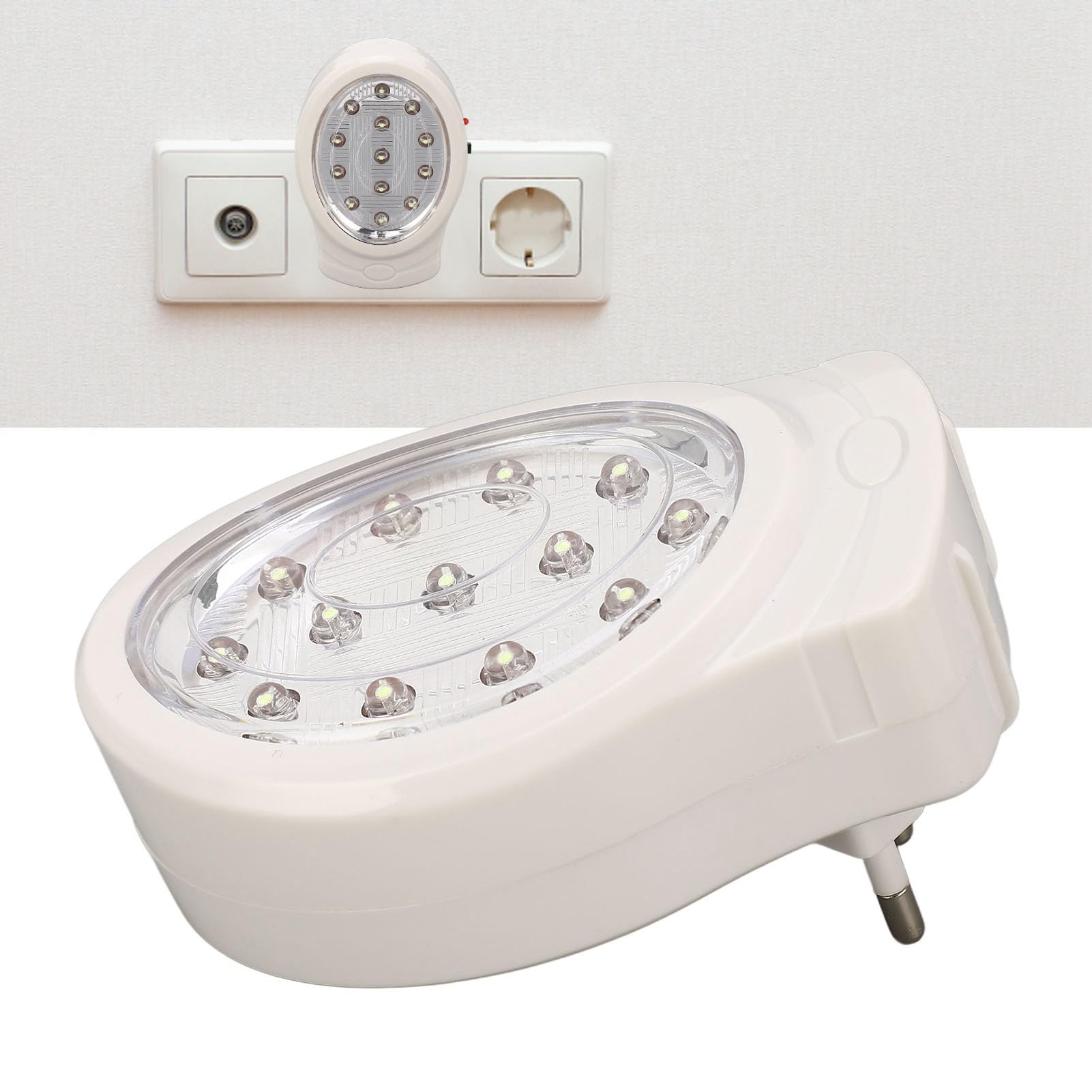 Podłącz Oświetlenie Awaryjne 2 Gang AC110-240V 2W LED Home Emergency Light (Wtyczka UE)