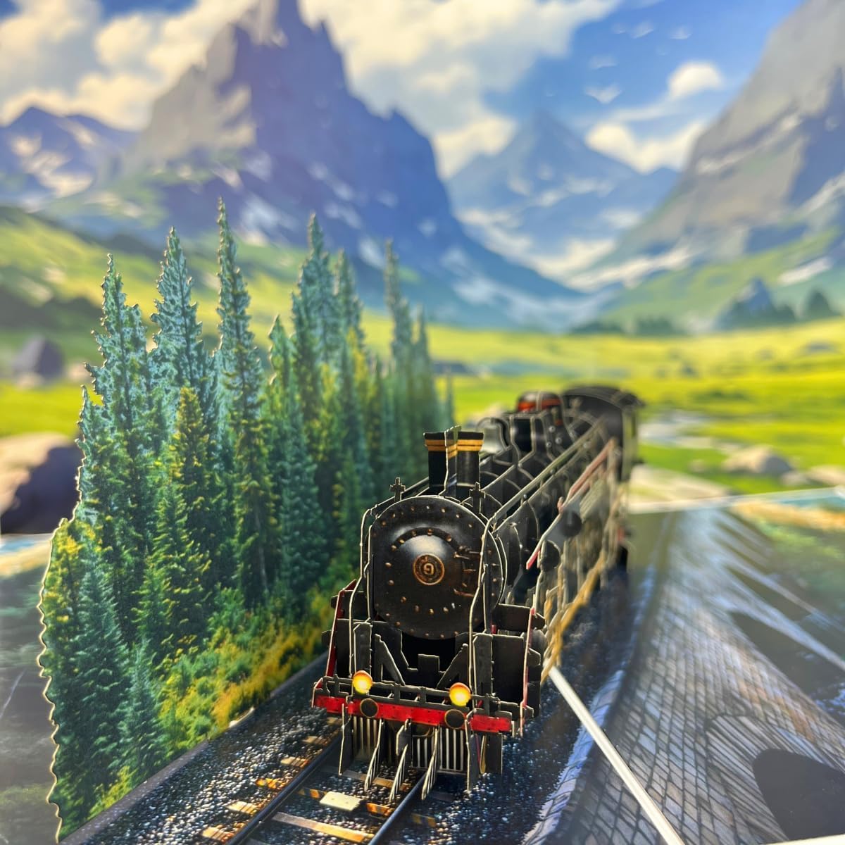 Steam Train Pop-Up Father’s Day Card, 3D Vintage Steam Train Birthday Card, Handmade Train Greeting Card, Ideal Gift for Dad, Husband, Grandad, Men, Boyfriend, Adults, Retirment Card - Image 7