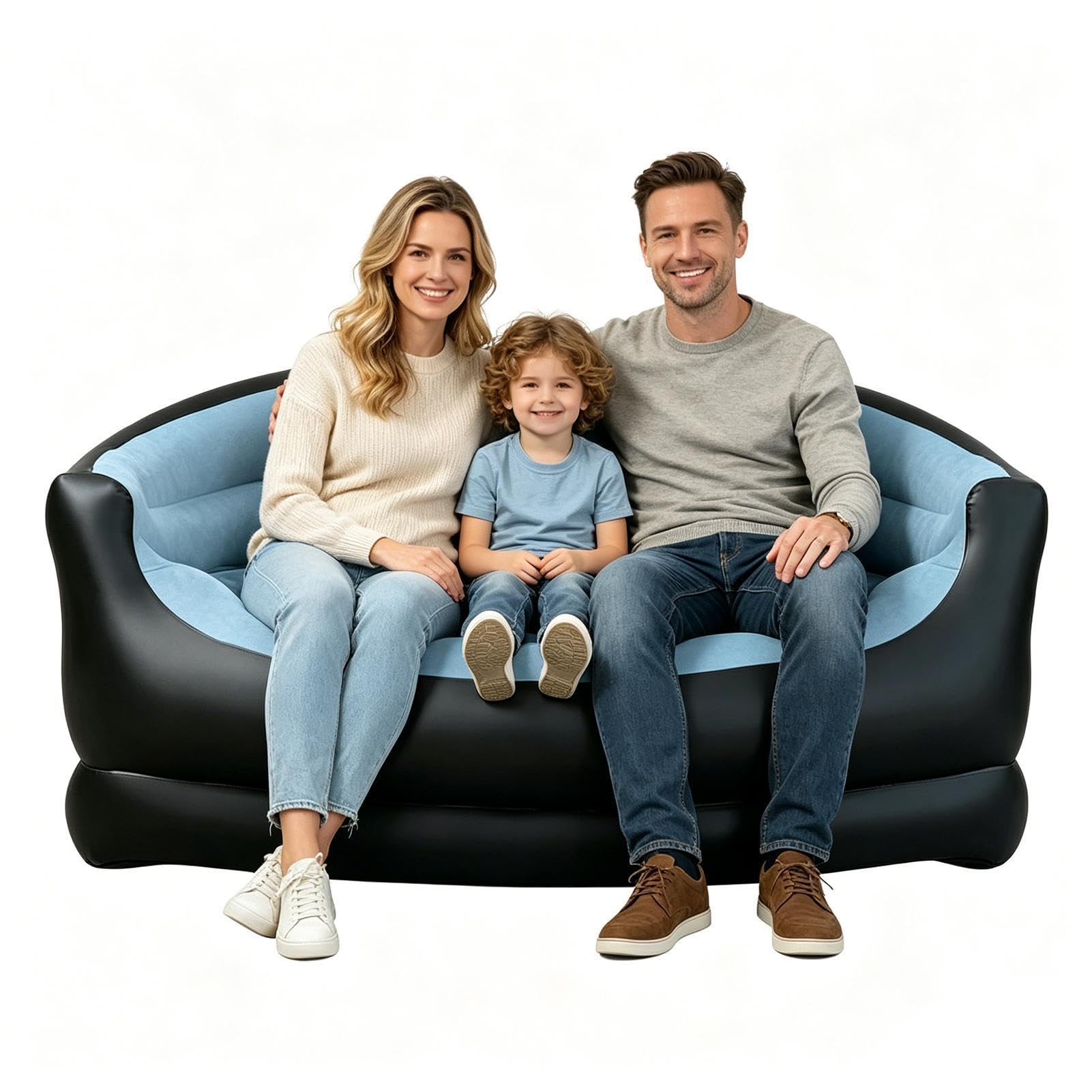 Aufblasbares Sofa – Lounge-Sessel, faltbar und bequem, aufblasbares Sofa, umwandelbar in Bett, für drinnen und draußen, Garten, Terrasse, Reisen, Erwachsene, Kinder