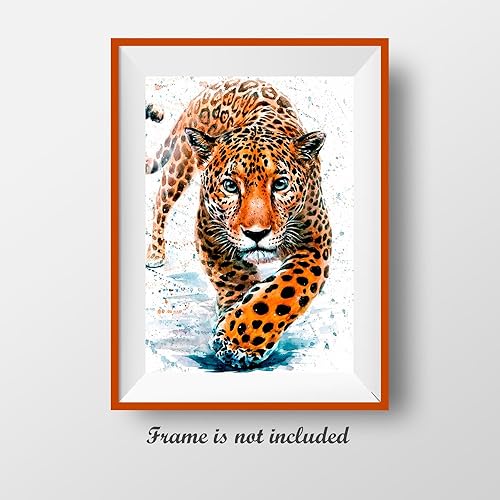 Miniatura 9 de 7Dots Art. Animales salvajes. Impresión artística de acuarela, póster de 8 x 12 pulgadas (A4) en papel grueso de acuarela para sala de estar,