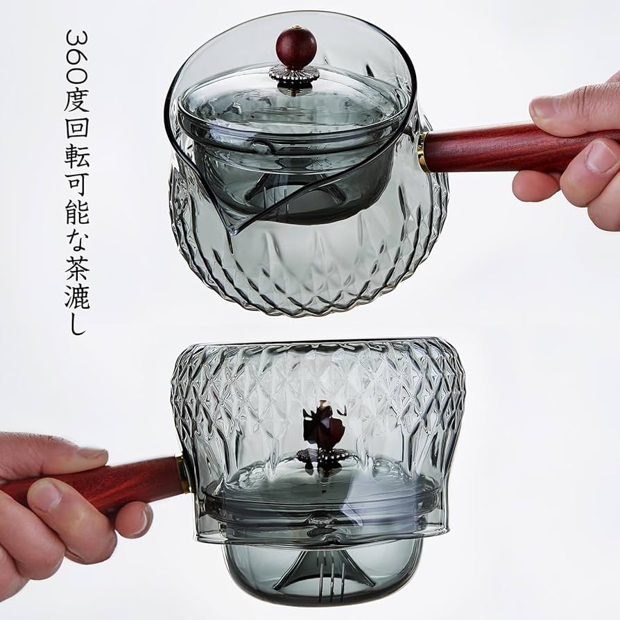 ガラス製急須　琉璃 Amazon | ポカロティー 横手急須 耐熱ガラス ティーポット 360
