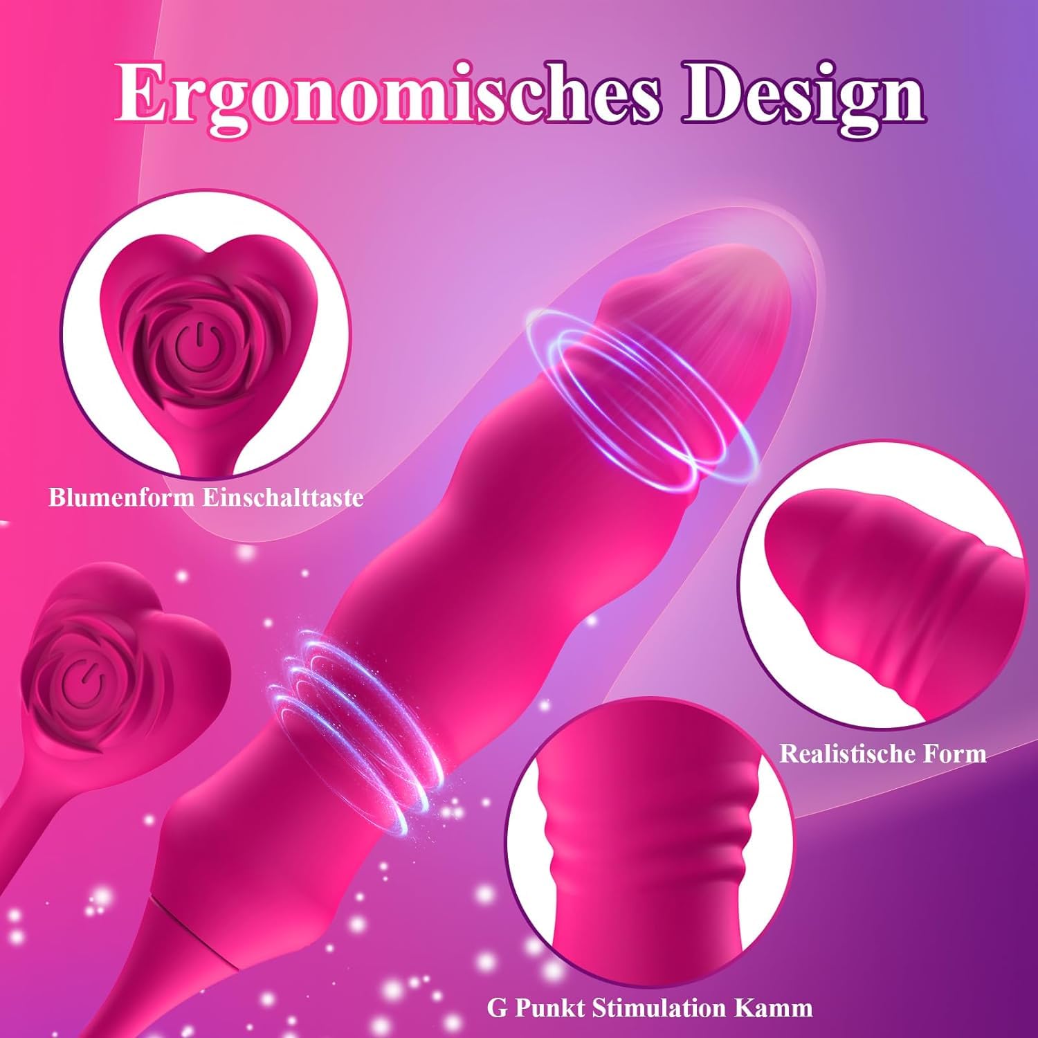 tor for G-spot - vibrazioni silenziose, asta telescopica a 3 posizioni, 9 modalità di vibrazione controllabili tramite applicazione, pacemaker, sextoy per coppie
