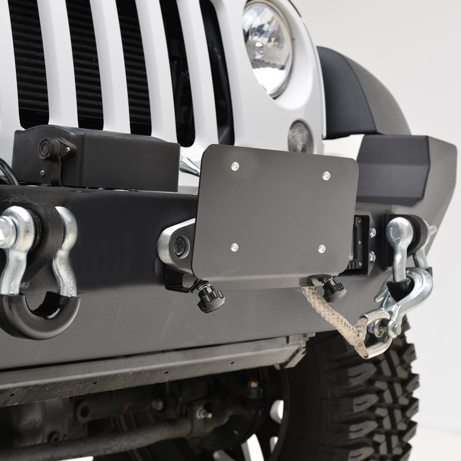 Universal Front License Plate Frame for 10" Winch Hawse Fairlead License Plate Holder Bracket