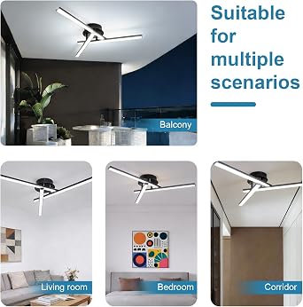 Sweier Ceiling Lights, 22W Modern LED Ceiling Light,6000K Cold White Ceiling lamp, led Light Fixture Ceiling for Living Room Kitchen Bedroom Corridor [Energy Class E]