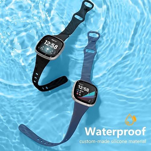 Miniatura 4 de Getino Compatible con bandas Fitbit Versa 3Versa 4SenseSense 2 para mujeres y hombres, accesorios deportivos delgados, banda delgada para Fitbit