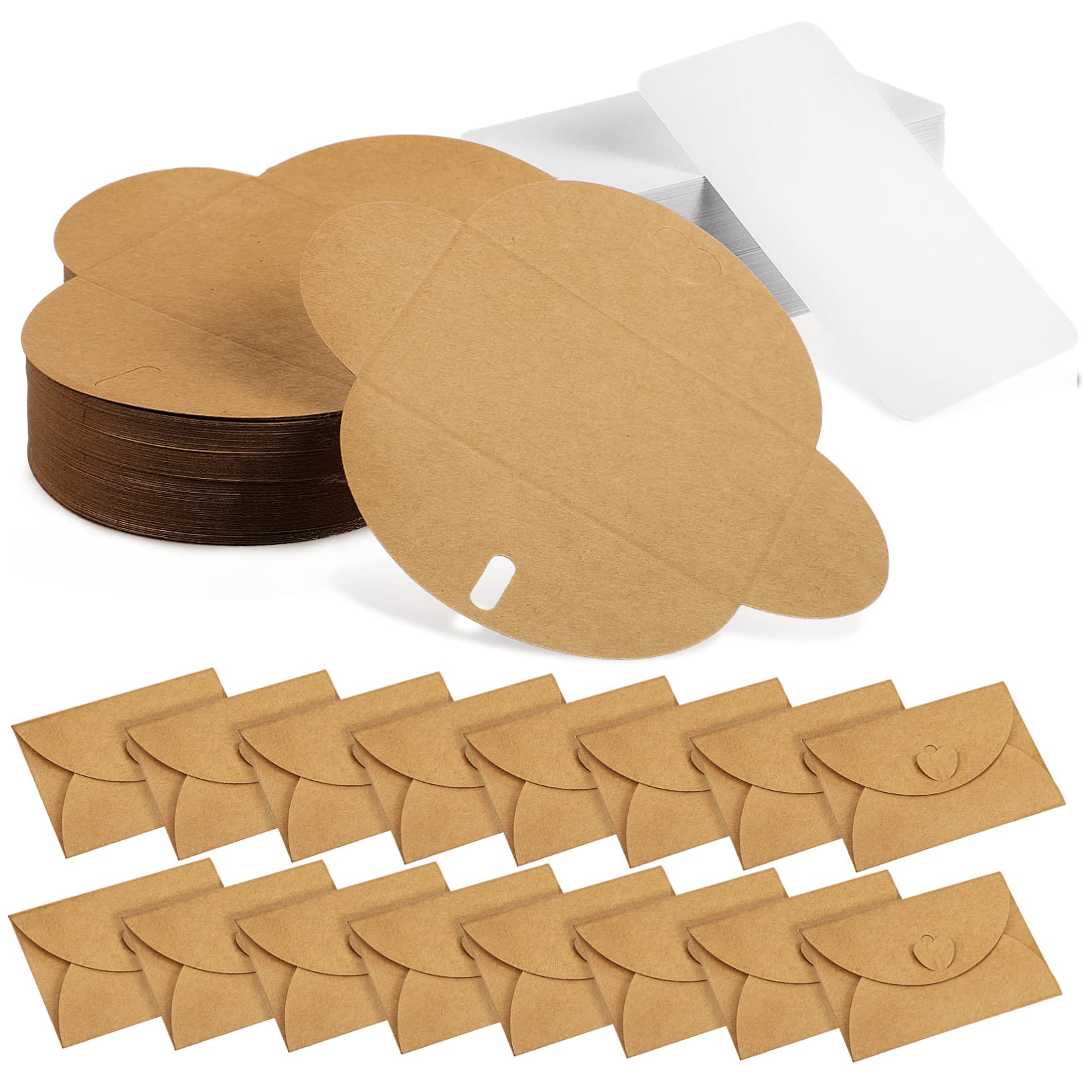 EXCEART 1 Juego Hebilla De Corazón Papel Kraft Tarjetas Festivas Pequeños Bolsillos De Sobre Sobres De Corazón Tarjetas Vacias Papel Kraft Mini Sobre Retro Colocar En Forma De Corazon