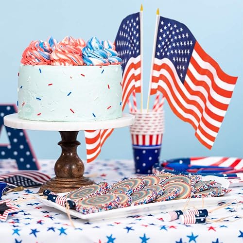 Miniatura 7 de ArtCreativity Banderas estadounidenses de 12 x 18 pulgadas en barra, paquete de 12, decoraciones del Día de la Independencia del 4 de julio,