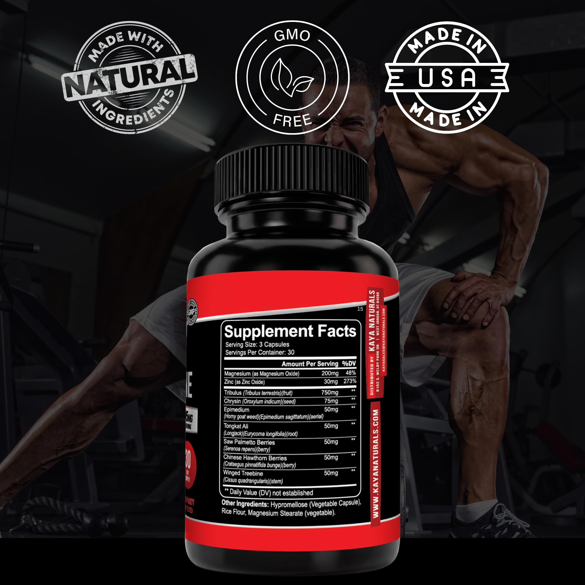 Kaya Naturals Ultra Testosterone - Men's Testosterone Booster - 90 Count — Amazon image 3