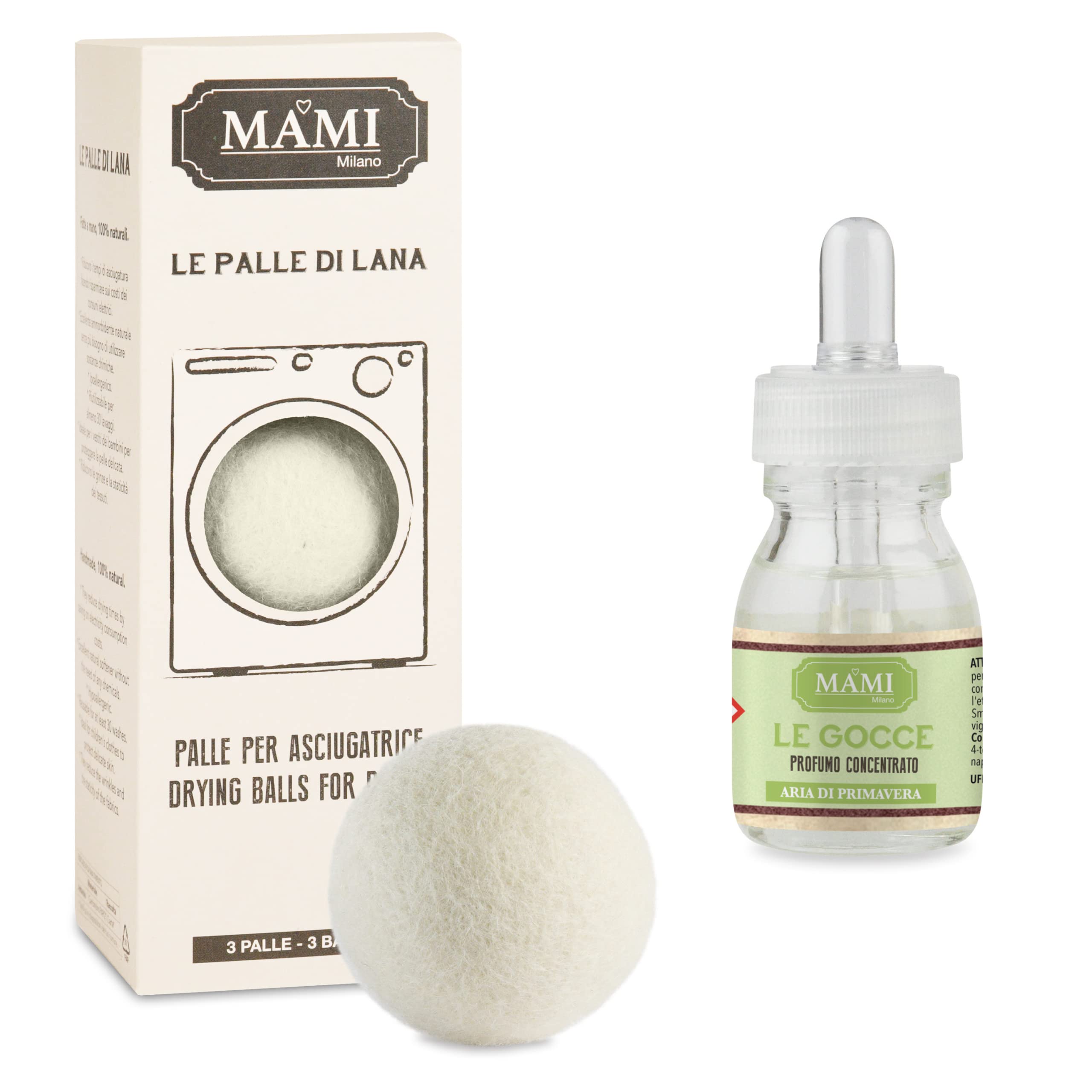 Mami Milano Juego de bolas + gotas para secadora (Aria de Primavera)