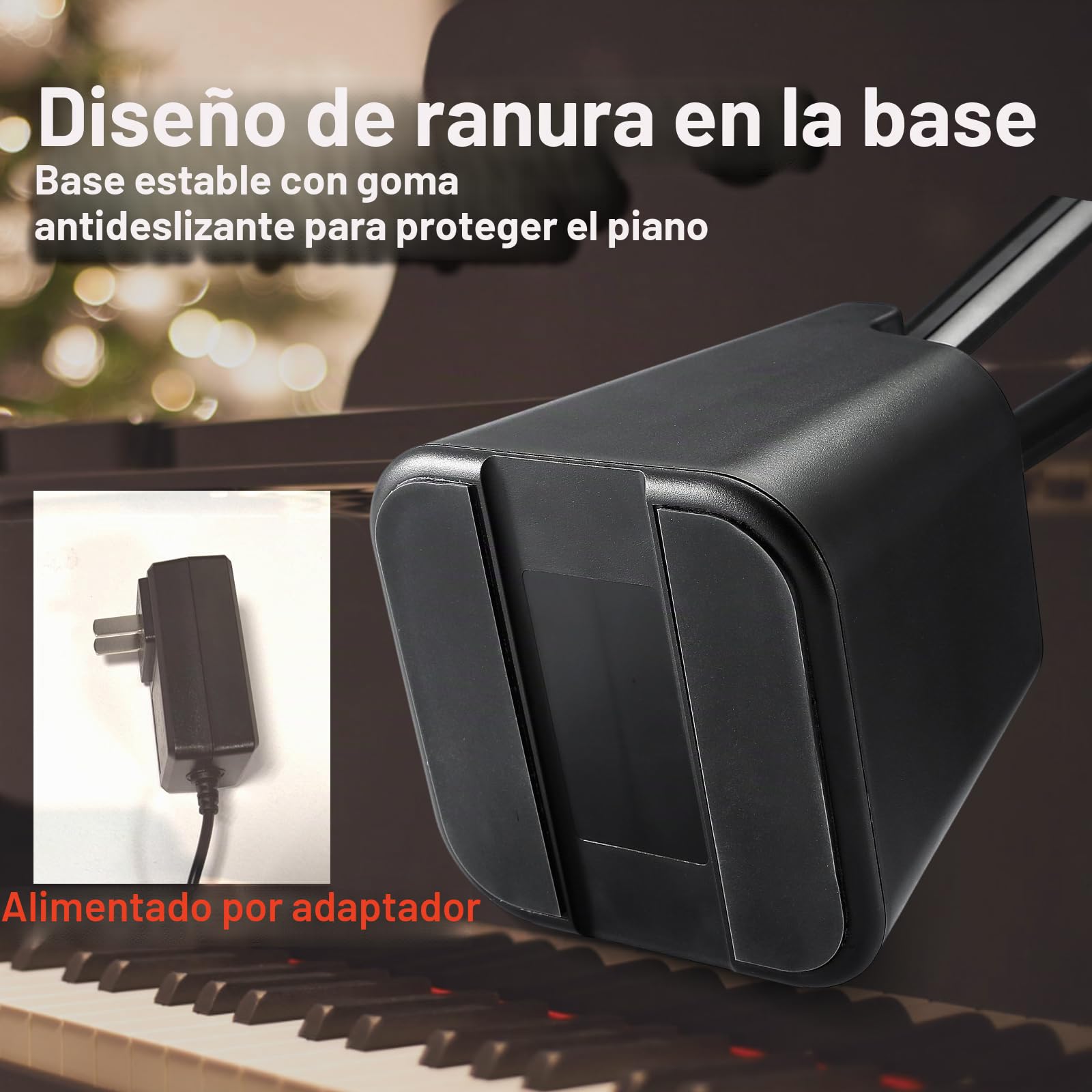 Luces LED profesionales de piano para piano vertical, lámparas de piano con luz ambiental, función de memoria, cuidado de los ojos, 5 niveles de temperatura de color, 5 niveles de atenuación