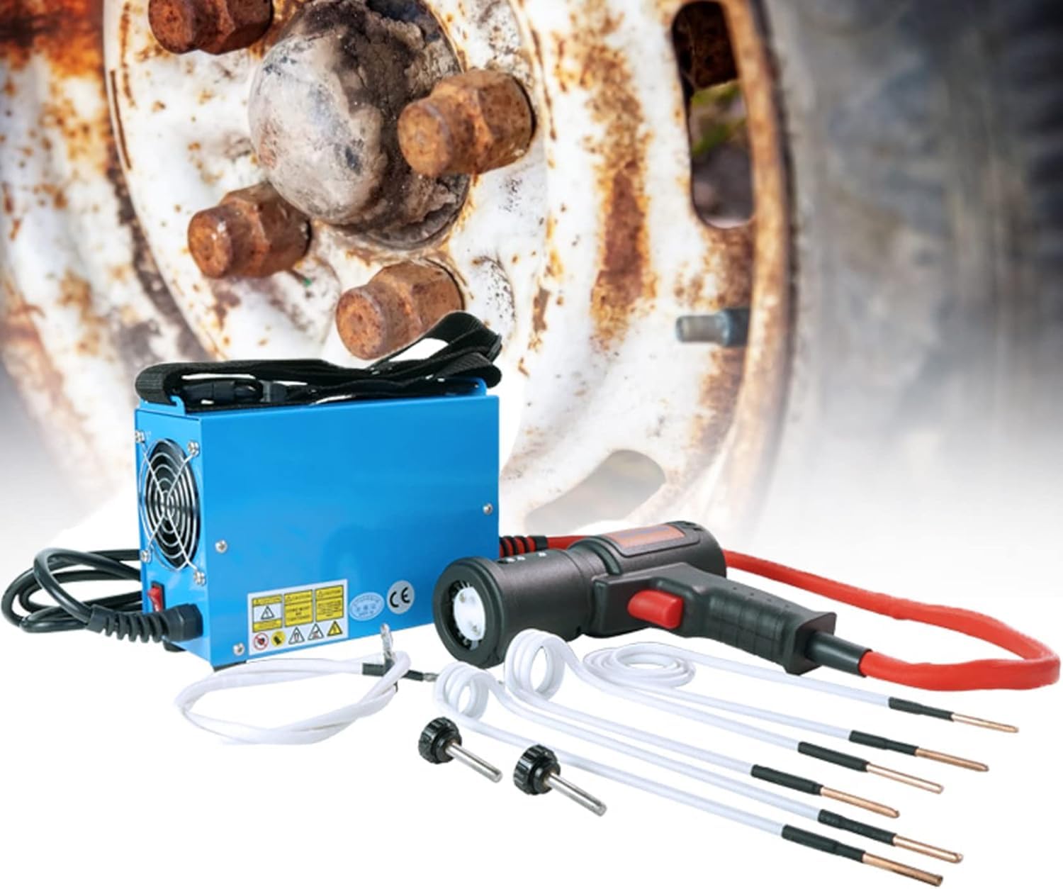 Zestaw z nagrzewnicą indukcyjną magnetyczną - 1500 W, ręczny, magnetyczny element grzewczy o wysokiej intensywności, narzędzie do usuwania śrub, narzędzie do
