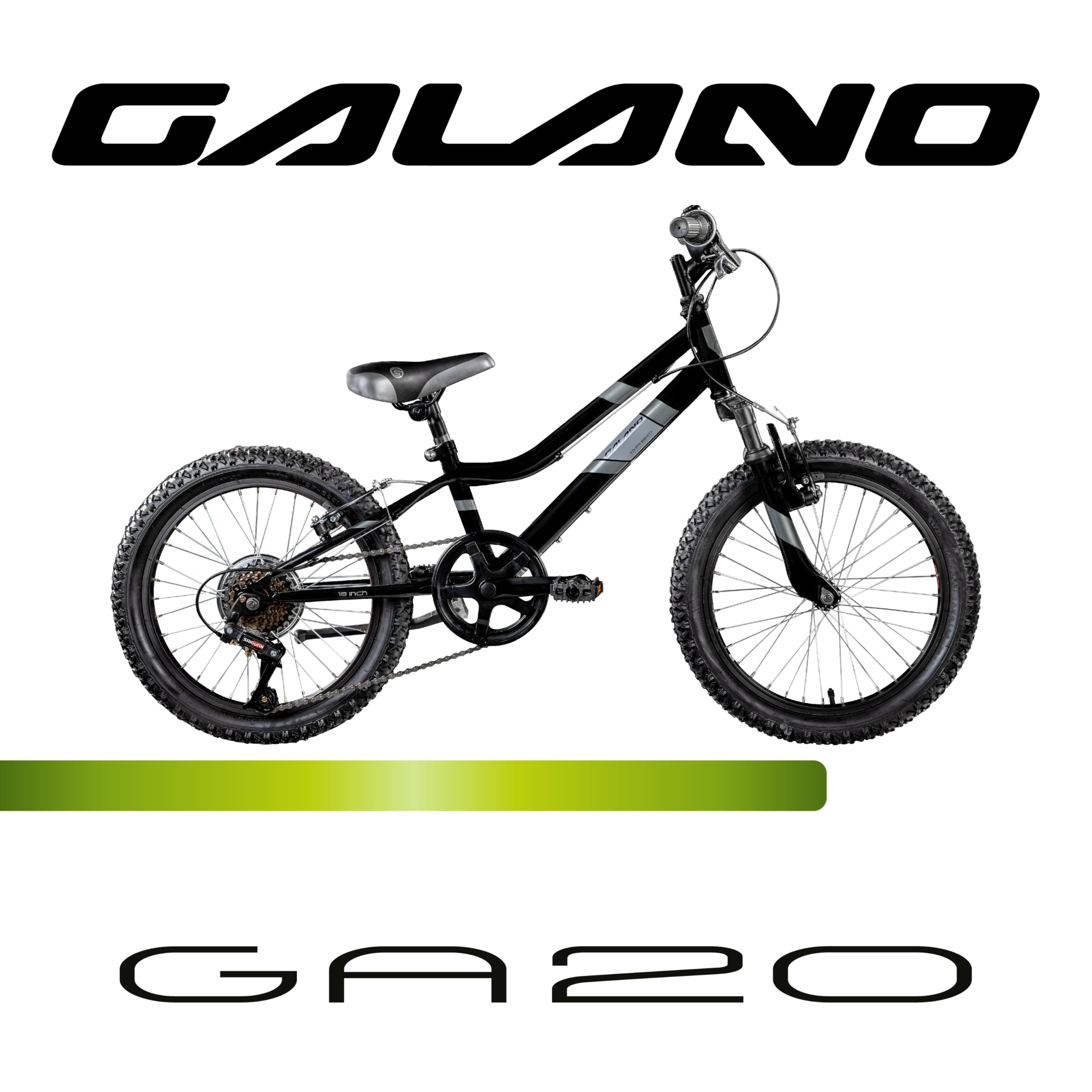 Galano Fahrrad Kinder ab 5 Jahre | Kinderfahrrad 115-130 cm für Mädchen und Jungen mit 7 Gang | 18 Zoll Mountainbike mit Federgabel | leichtes Hardtail Bike | GA20